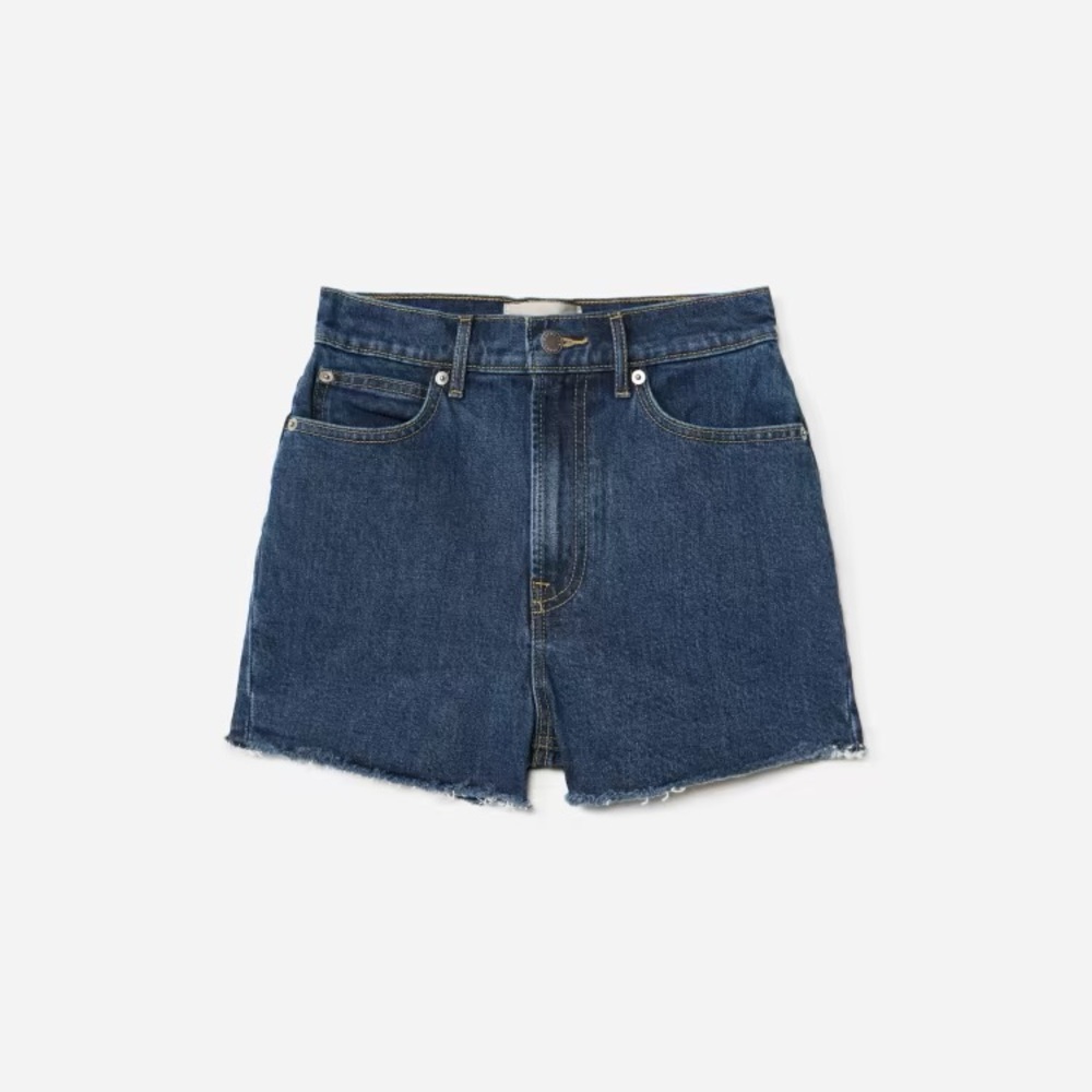 NWT Everlane The Way-High Jean Short Size 28 / Washed Midnight